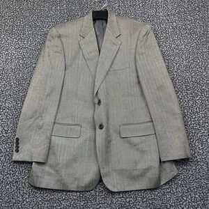 Lauren Ralph Lauren Blazer Men 40R Gray Herringbone 2 Button Long Sleeve Silk